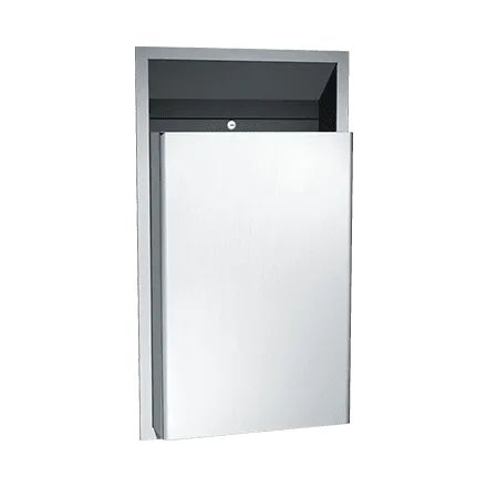 ASI 0458-DX Traditional Waste Receptacle, Semi-Recessed, 18 Gallon