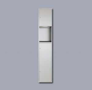 ASI 0460 recessed paper towel dispenser and waste receptacle, stainless steel (DISCONTINUED)