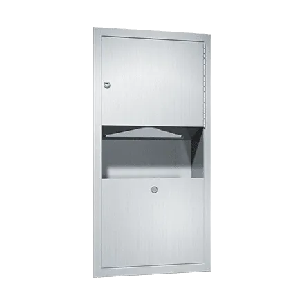 ASI 0462-AD Traditional Paper Towel Dispenser and Waste Receptacle, Recessed, 2 Gallon