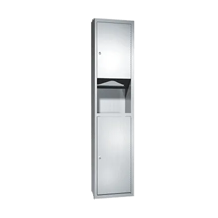 ASI 0467-2 Traditional Paper Towel Dispenser and Waste Receptacle, Semi-Recessed, 7 Gallon