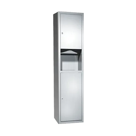 ASI 0467-9 Traditional Paper Towel Dispenser and Waste Receptacle, Surface Mounted, 7 Gallon