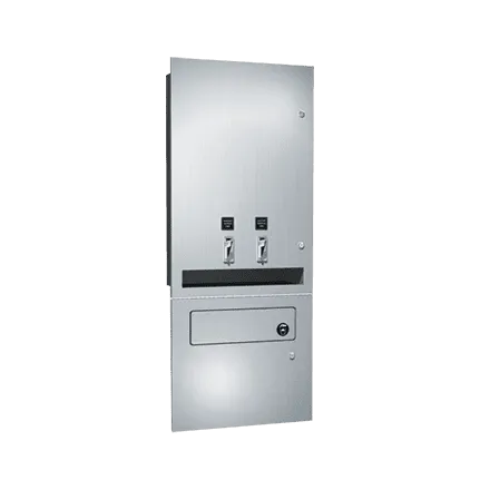 ASI 04684-TM-F Dual (15) Napkin / (23) Tampon Vendor with Disposal, Recessed, No Coin