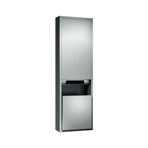 ASI 046921A-9 Traditional Automatic Roll Paper Towel Dispenser and Waste Receptacle, Battery Operated, Surface Mounted, 13.3 Gallon
