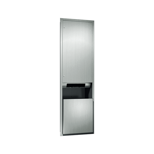 ASI 046921AC Traditional Automatic Roll Paper Towel Dispenser and Waste Receptacle, 110-240V / AC, Recessed, 12 Gallon