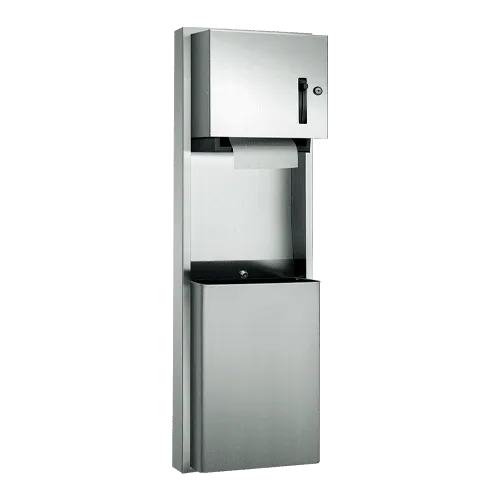 ASI 046924-9 Traditional Roll Paper Towel Dispenser and Waste Receptacle, Surface Mounted, 12 Gallon
