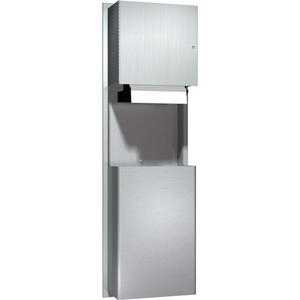 ASI 046924AC recessed automatic roll paper towel dispenser and waste receptacle, 12 gallons, stainless steel
