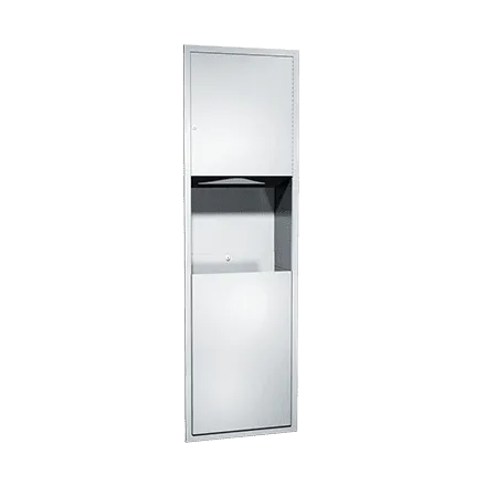ASI 04697 Traditional Paper Towel Dispenser and Waste Receptacle, Recessed, 12 Gallon