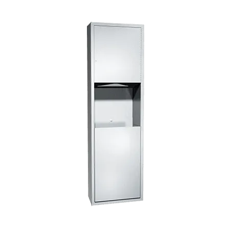 ASI 04697-4 Traditional Paper Towel Dispenser and Waste Receptacle, Semi-Recessed, 12 Gallon