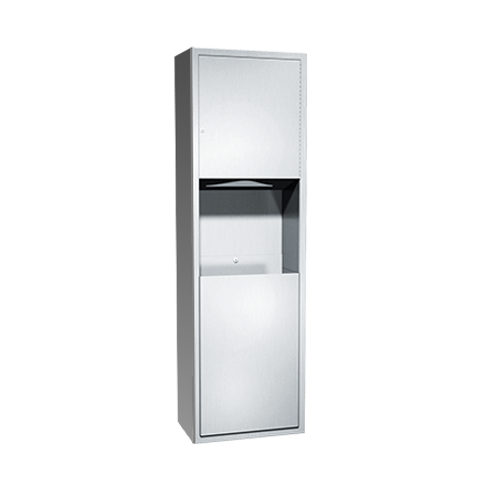 ASI 04697-9 Traditional Paper Towel Dispenser and Waste Receptacle, Surface Mounted, 12 Gallon