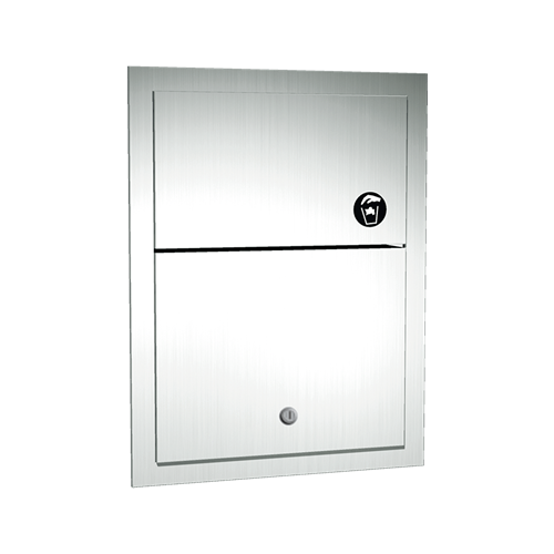 ASI 0473-1 Sanitary Napkin Disposal with Lock, Recessed, 1.5 Gallon