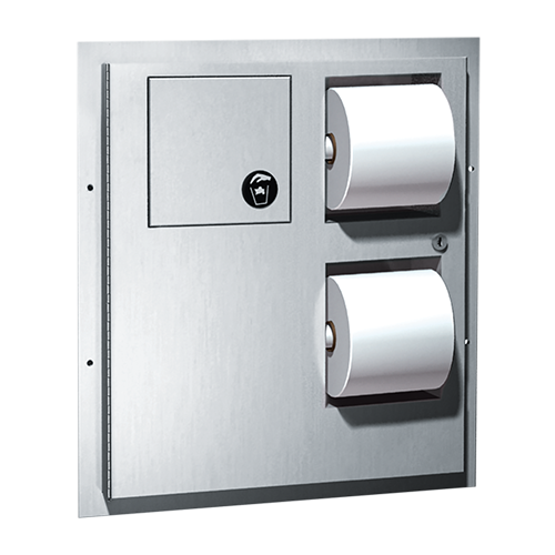 ASI 04813-HC Toilet Tissue Dispenser and Napkin Disposal, Dual Access for Handicapped, Partition Mounted