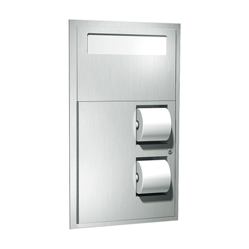 ASI 0485 Toilet Seat Cover and Toilet Tissue Dispenser, Recessed