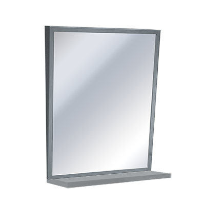 ASI 0537-1830 fixed tilt mirror with shelf, stainless steel with satin finish, 18 x 30 inch