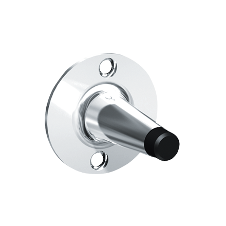 ASI 0719 Door Bumper, Surface Mounted, Chrome Plated Zamak