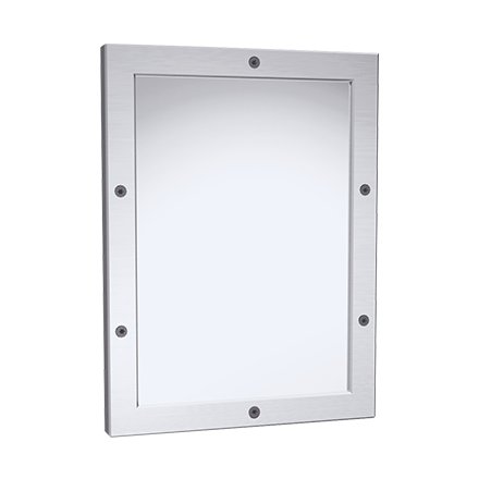 ASI 105-14 Framed Mirror, 20 Ga. #8 Mirror Polished Stainless Steel, Front Mount, 12" x 16"