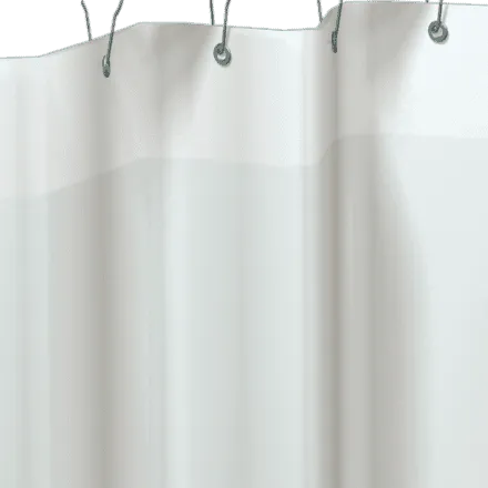 ASI 1200-V60 Vinyl Shower Curtain, Flame Retardant, White, 60" Wide