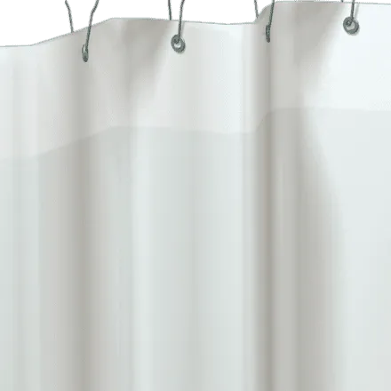 ASI 1200-V84 Vinyl Shower Curtain, Flame Retardant, White, 84" Wide