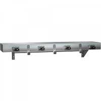 ASI 1315-5 shelf with utility hooks and mop strip, stainless steel (DISCONTINUED)