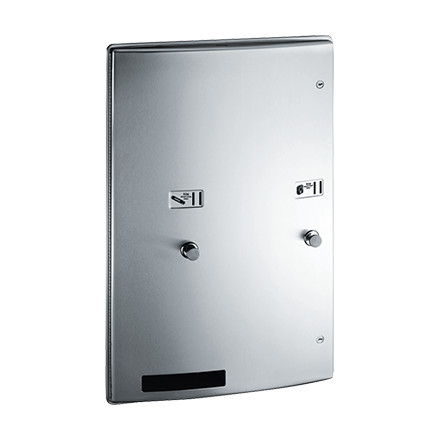 ASI 204684-25 Roval Dual (31) Napkin / (22) Tampon Vendor, Recessed, 25 cent