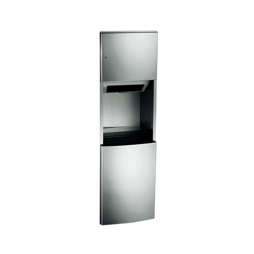 ASI 204692A Roval Recessed Automatic Roll Paper Towel Dispenser and Waste Receptacle, Battery Powered, 17.8 Gallon