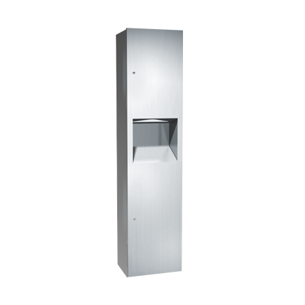 ASI 64676-9 Simplicity Paper Towel Dispenser and Waste Receptacle, Manual, Surface Mounted, 7 Gallon