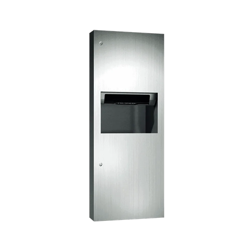 ASI 64696A-6 Simplicity Automatic Roll Paper Towel Dispenser and Waste Receptacle, Battery Operated, Semi-Recessed, 9.9 Gallon