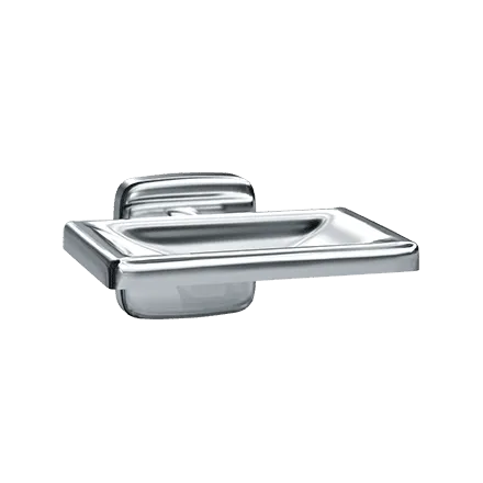 ASI 7320-S Soap Dish, Surface Mounted, Satin Finish, Drain Holes, Stainless Steel