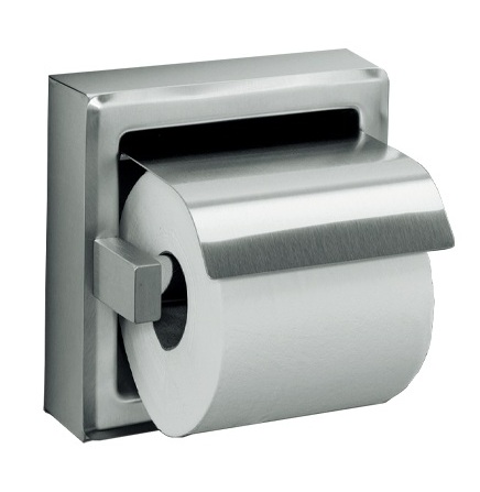 ASI 7402-HBSM Toilet Tissue Holder with Hood, Single, Surface Mounted, Bright Finish