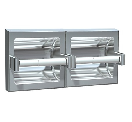 ASI 74022-BSM Toilet Tissue Holder, Double, Surface Mounted, Bright Finish