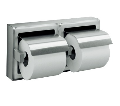 ASI 74022-HSSM Toilet Tissue Holder with Hood, Double, Surface Mounted, Satin Finish