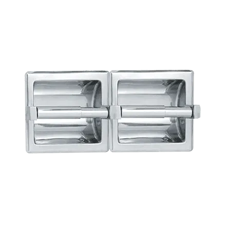 ASI 74022-S Toilet Tissue Holder, Double, Recessed, Satin Finish