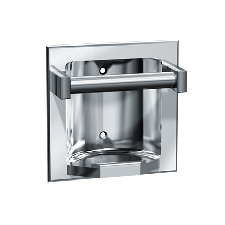 ASI 7410-S Soap Dish with Bar, Recessed, Bright Finish