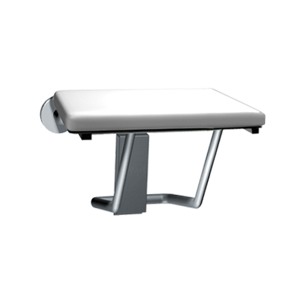 ASI 8204 Folding Shower Seat, Rectangular Padded Seat with Phenolic Core, Compact 18" wide, ADA