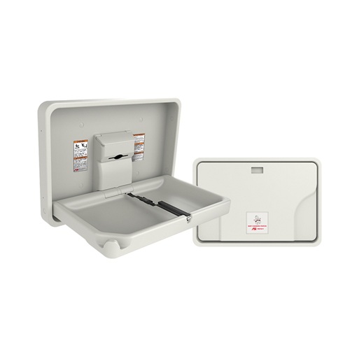 ASI 9014 Baby Changing Station, Horizontal, Plastic, Surface Mounted