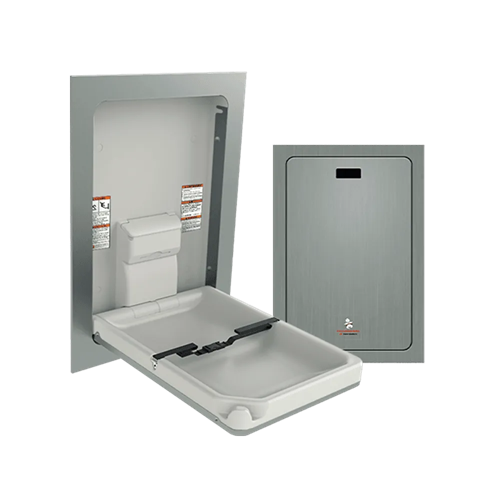 ASI 9017 Baby Changing Station, Vertical, Recessed Mounted, Stainless Steel