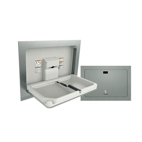 ASI 9018 Baby Changing Station, Horizontal, Recessed Mounted, Stainless Steel