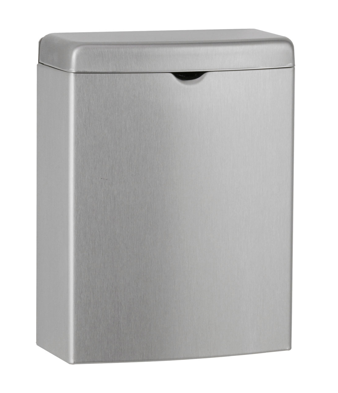 Bobrick B-270 ConturaSeries Surface Mounted Sanitary Napkin Disposal with Cover, 1 Gallon, Stainless Steel
