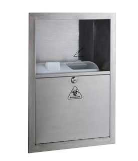 Bobrick B-35016 Recessed Sharps Disposal, Satin Finish Stainless Steel