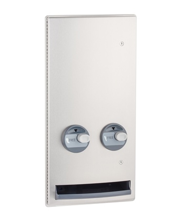Bobrick B-4706C ConturaSeries Recessed Napkin / Tampon Vendor, Free No Coin Operation
