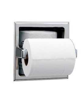 Bobrick B-6637 Recessed Toilet Paper Dispenser with Storage for Extra Roll, Satin Stainless Steel