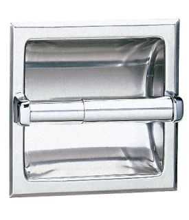 Bobrick B-667 Recessed Toilet Paper Dispenser, Stainless Steel, Bright Polished Finish