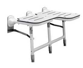 Bobrick B-918116L Bariatric Reversible Folding Shower Seat with Legs, Left Hand Seat