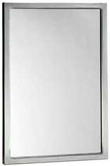 Bobrick B290 2472 Glass Mirror with Stainless Steel Angle Frame, 24 W by 72 H