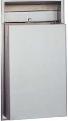 Bobrick B3644 Recessed Waste Receptacle, 12 Gallon, Stainless Steel