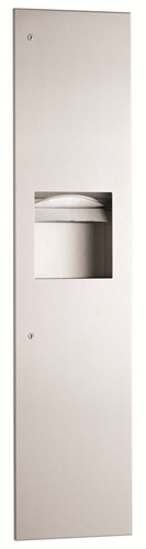 Bobrick B38034 TrimLineSeries Recessed Paper Towel Dispenser / Waste Receptacle, 3.8 Gallon, Stainless Steel