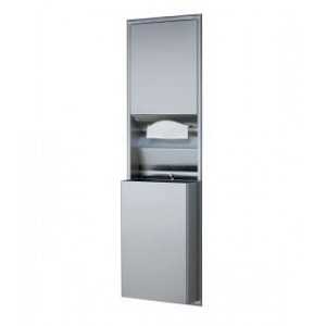 Bobrick B3944 ClassicSeries Paper Towel Dispenser and Waste Receptacle, Recessed, 12 Gallon, Stainless Steel