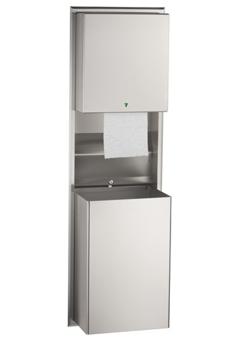 Bobrick B39747 Classic Series Recessed Automatic Universal Roll Paper Towel & 18 gal Waste