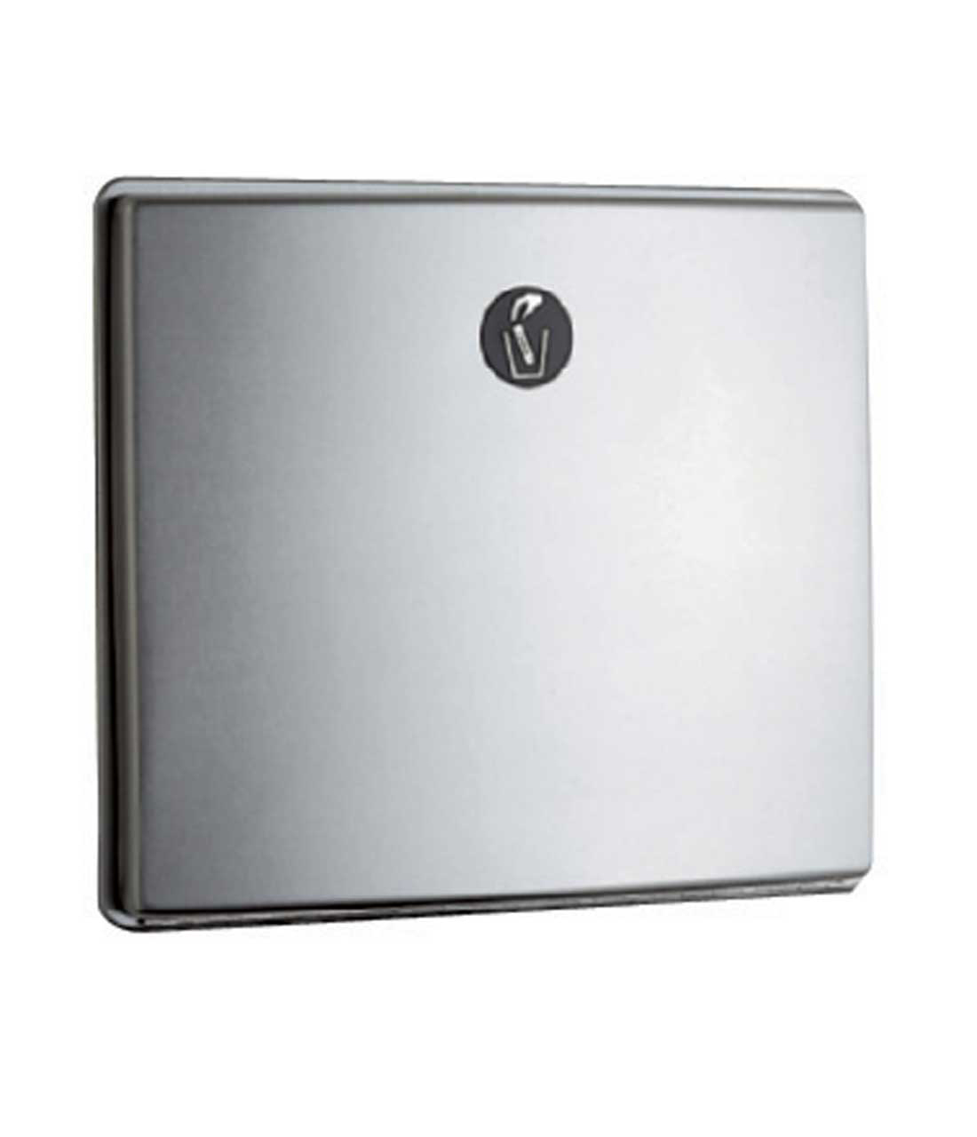 Bobrick B4354 Contura Series Partition-Mounted Sanitary Napkin Disposal, Stainless Steel