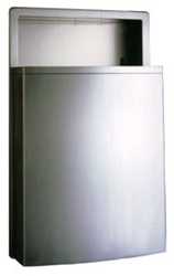 Bobrick B43644 Satin Stainless Steel Recessed Waste Receptacle, ConturaSeries, 12.8 Gallons