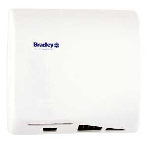 Bradley 2902-28 Aerix Hand Dryer, Universal Voltage, Adjustable Sensor-Operated, Warm Air, Cast Iron, White